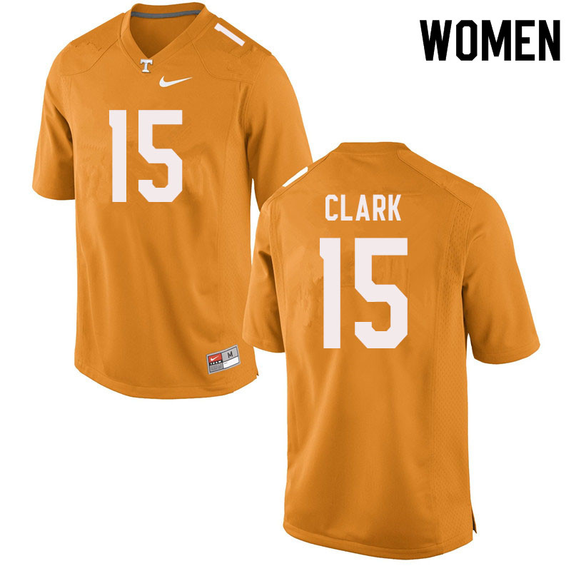 Women #15 Hudson Clark Tennessee Volunteers College Football Jerseys Sale-Orange